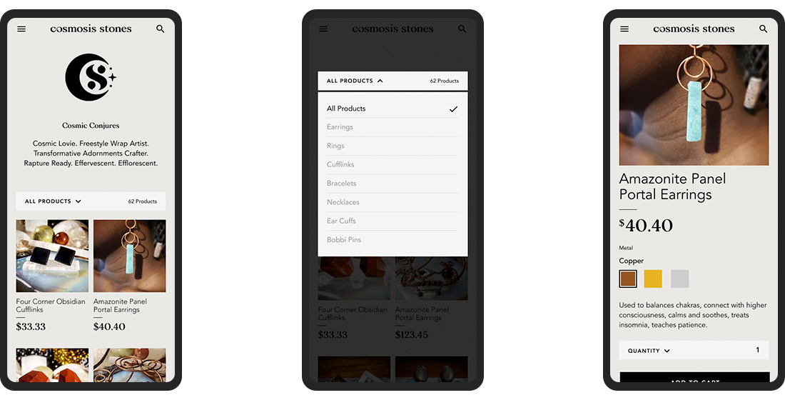 Cosmosis Stones mobile design
