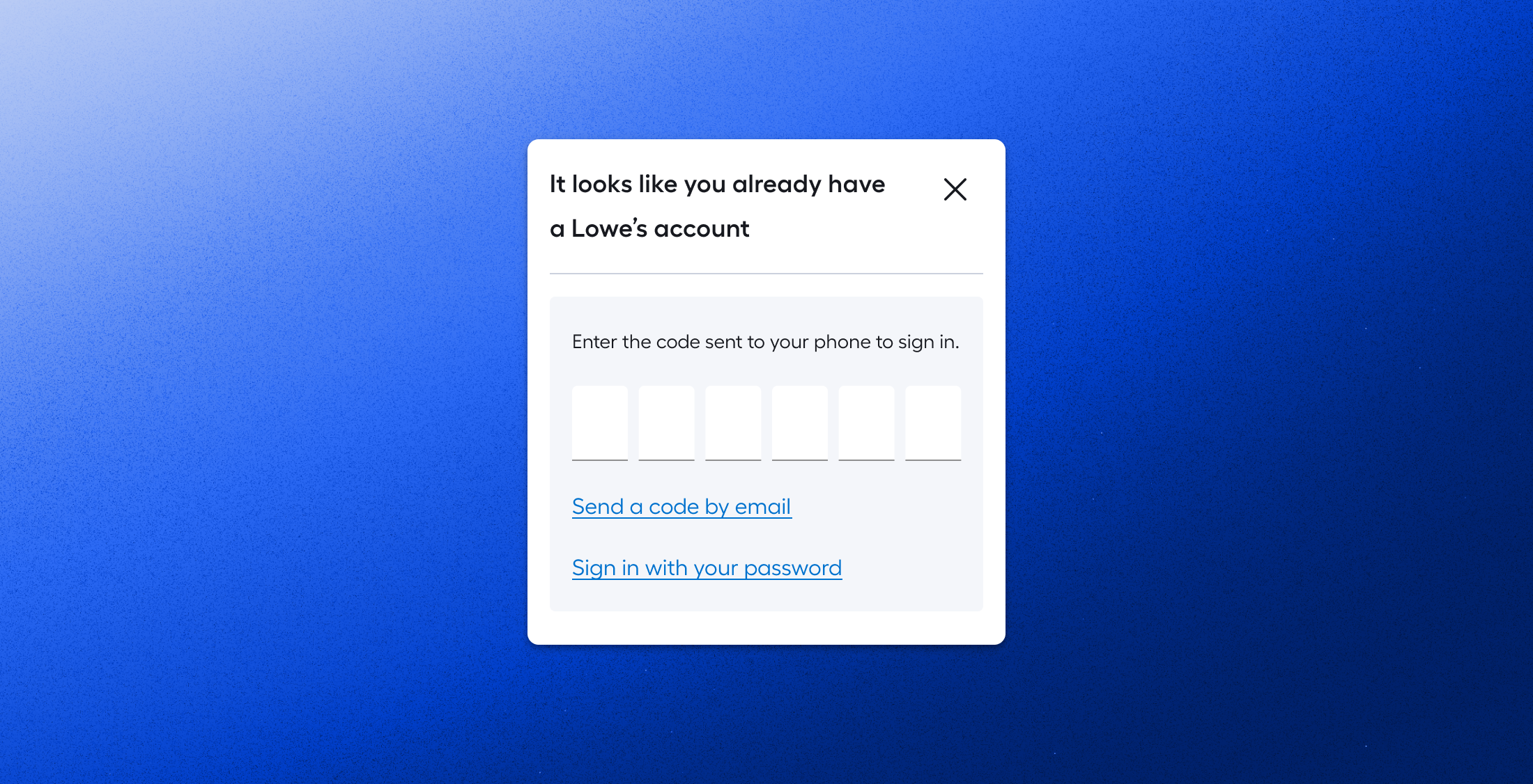 Sign-in modal