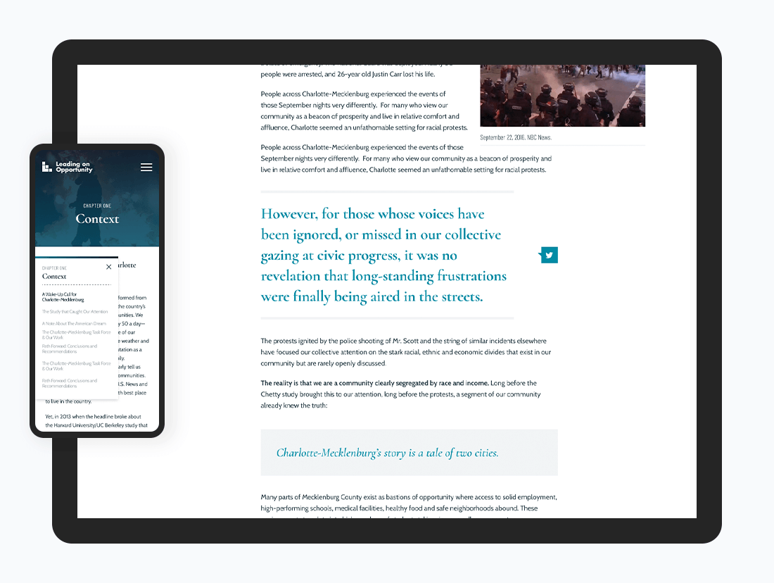 The Report responsive design