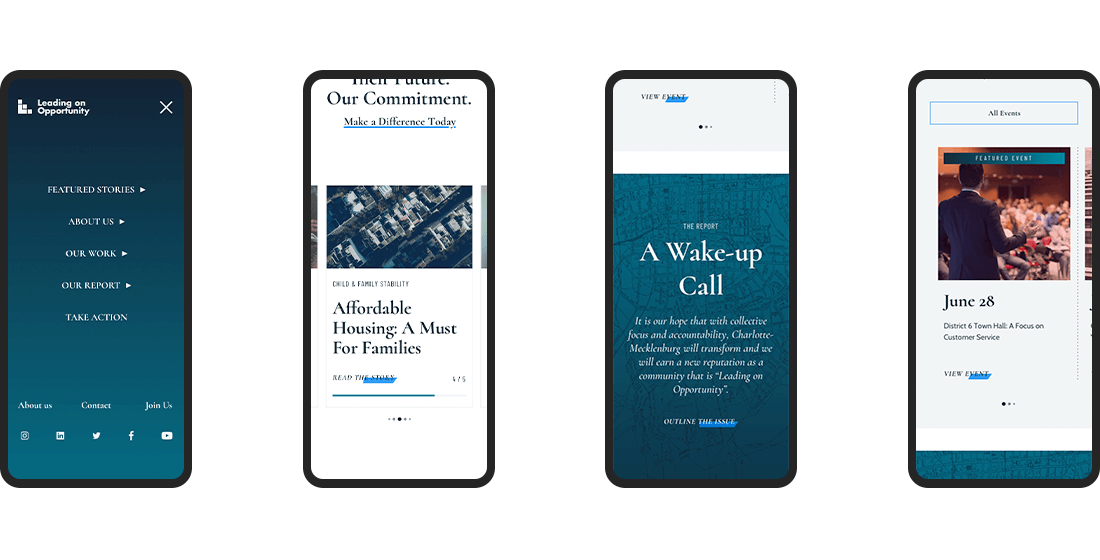 Homepage + Navigation menu responsive design